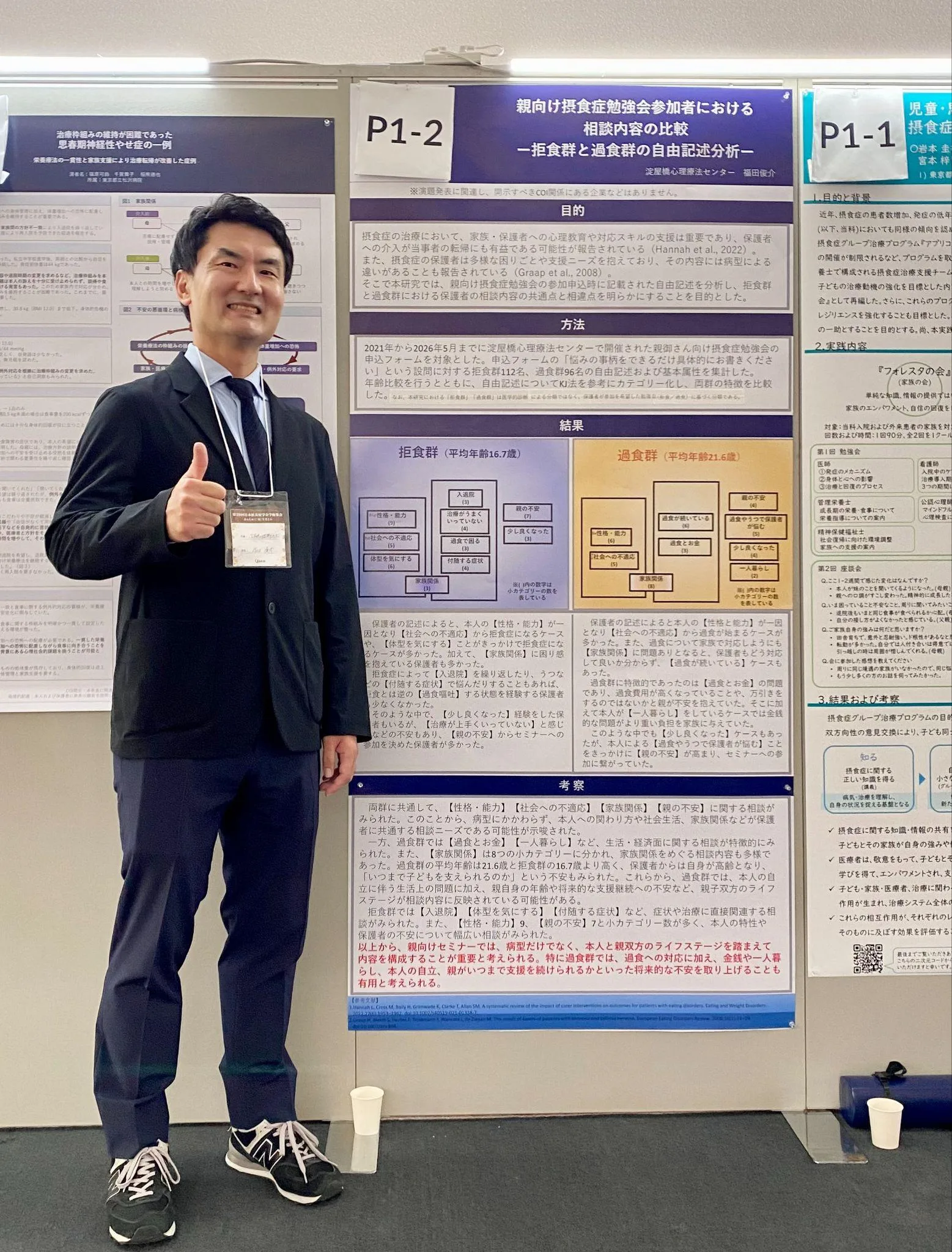 ポスター発表|親御さんが抱える悩みを分析し、拒食群と過食群を比較:カウンセリング(摂食症)