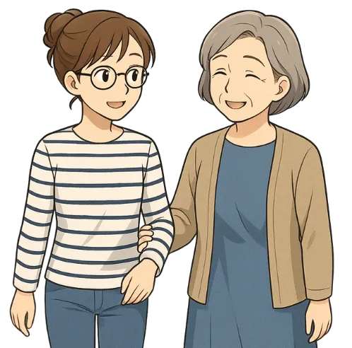 紗月と母、二人でよくウォーキングにも行きました。:カウンセリング(摂食障害)