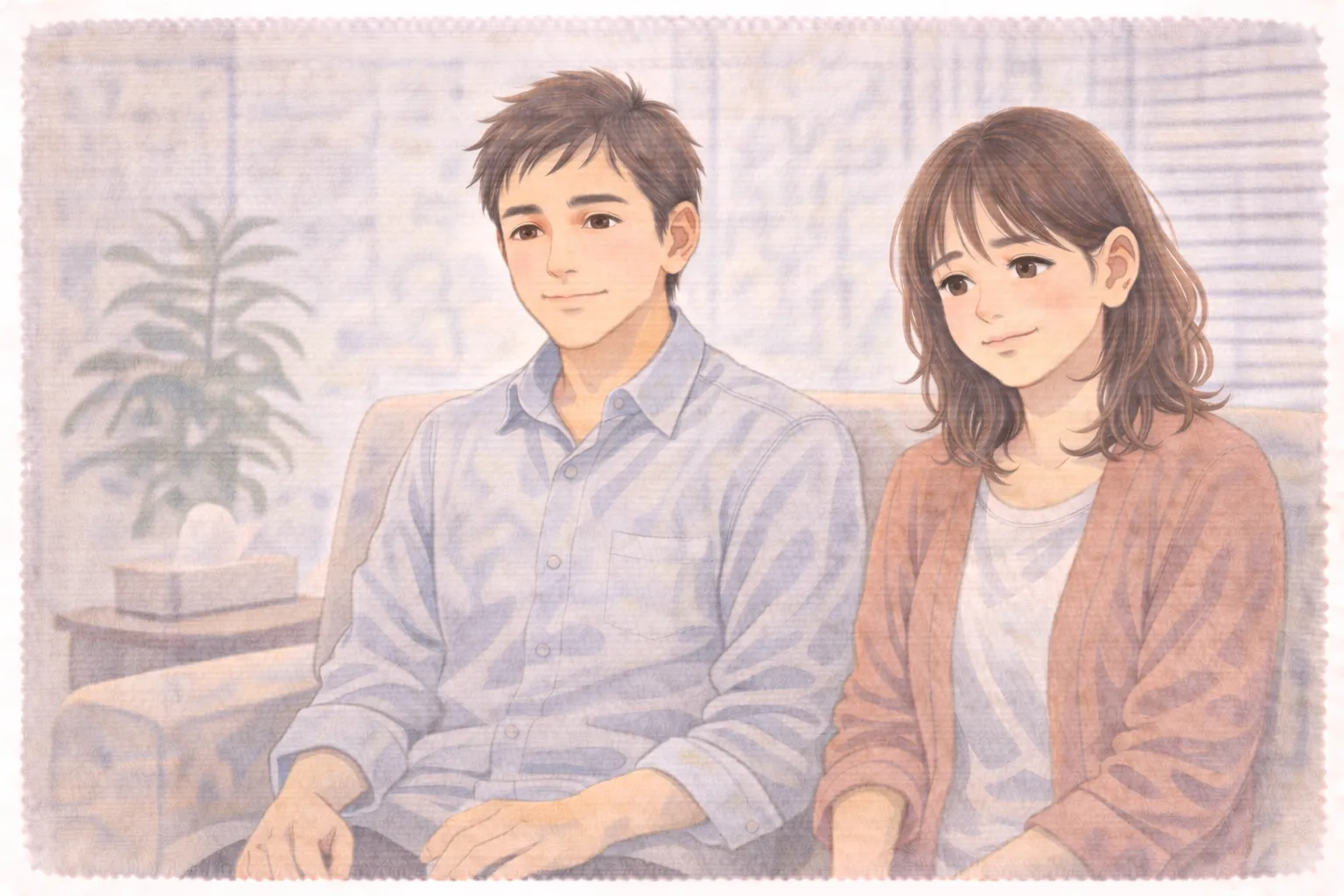 最後のカウンセリングの日。ご両親は穏やかな表情。：カウンセリング（家庭内暴力）