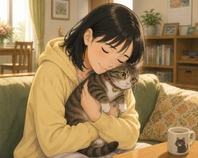 千春さんが自分の顔をキキちゃんの体にスリスリした日もありました:カウンセリング(自傷行為)
